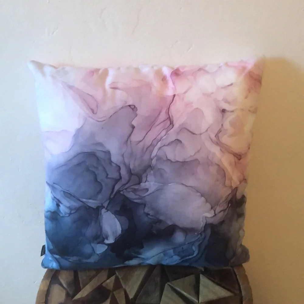 New Abstract Watercolor Modern Boho 16x16 Accent Pillow